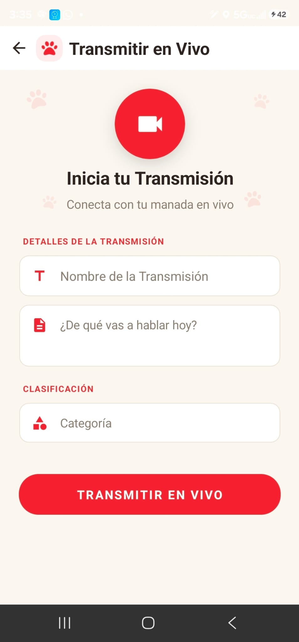 Transmisión en vivo